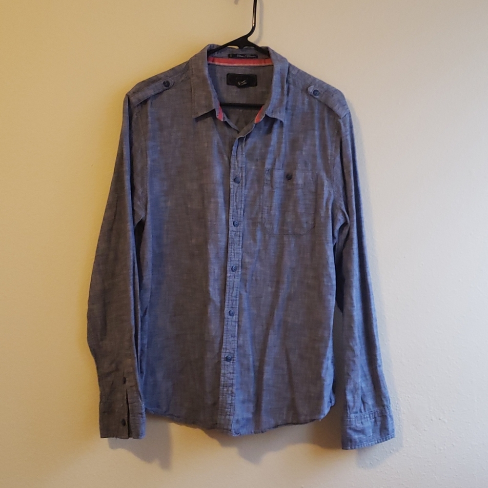 21 Men Jean Colored Button Down Shirt